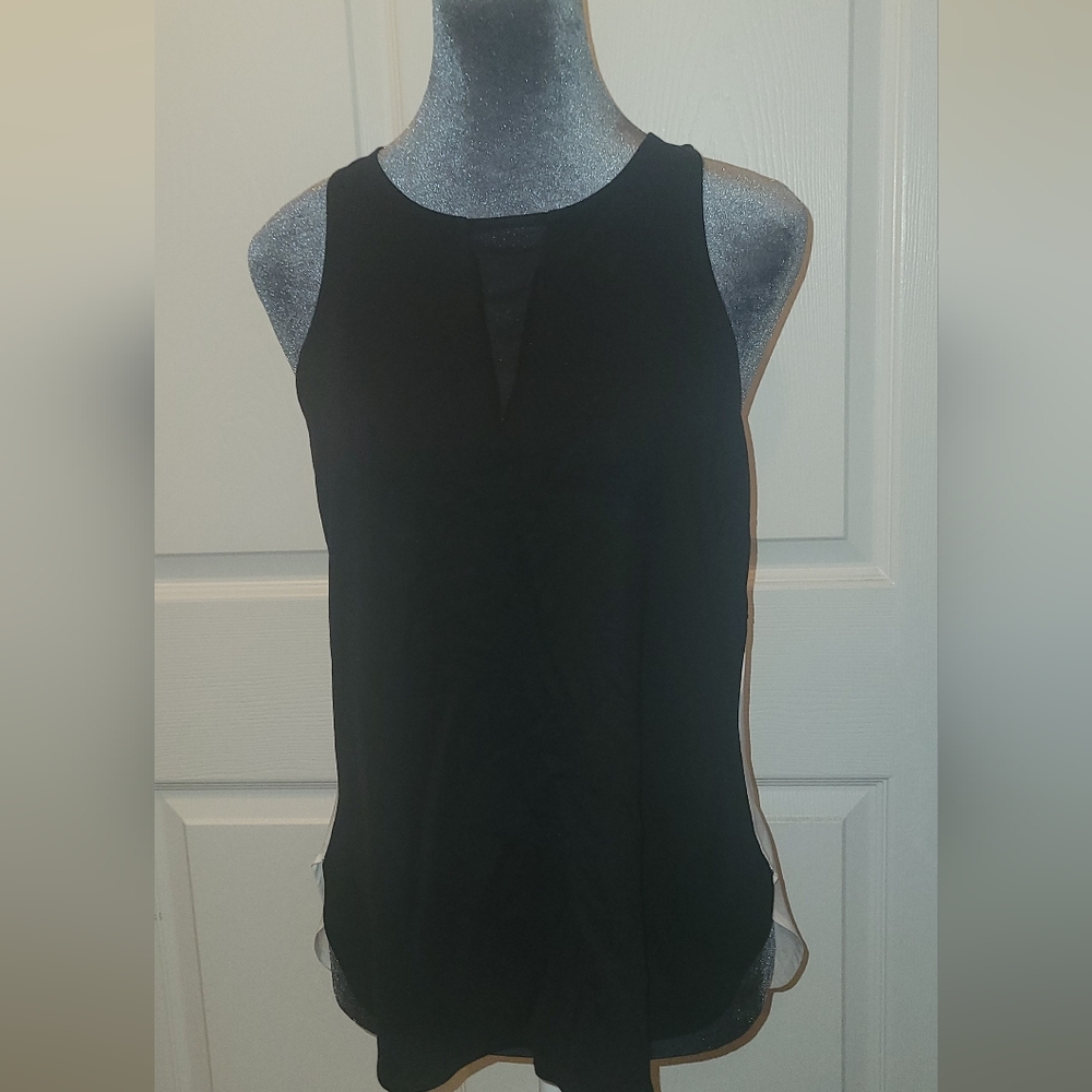 Banana Republic Black Sleeveless Top With White On Back